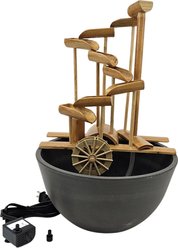 Lifegard Quiet One 100 Pump Bamboo Money Fountain with Plant Holder, 12-in base, Charcoal Grey Pot