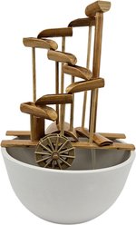 Lifegard Quiet One 100 Pump Bamboo Money Fountain with Plant Holder, 12-in base, Stone White Pot slide 2 of 5