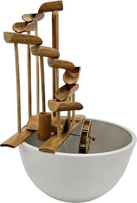 Show full view: Lifegard Quiet One 100 Pump Bamboo Money Fountain with Plant Holder, 12-in base, Stone White Pot slide 3 of 5