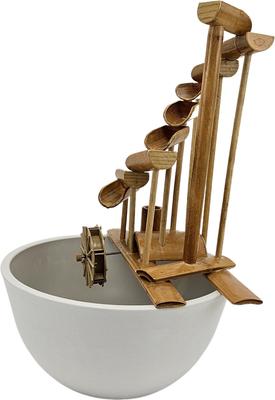 Show full view: Lifegard Quiet One 100 Pump Bamboo Money Fountain with Plant Holder, 12-in base, Stone White Pot slide 4 of 5
