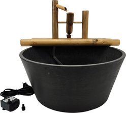 Lifegard Quiet One 100 Pump Bamboo Rocking Fountain, Charcoal Grey Pot, 18-in base