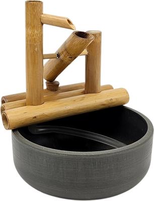 Show full view: Lifegard Quiet One 100 Pump Bamboo Rocking Fountain, Charcoal Grey Pot, 8-in base slide 3 of 5