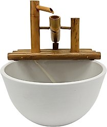 Lifegard Quiet One 100 Pump Bamboo Rocking Fountain, Stone White Pot, 12-in base slide 2 of 5