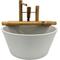 Show in main carousel: Lifegard Quiet One 100 Pump Bamboo Rocking Fountain, Stone White Pot, 18-in base slide 2 of 6