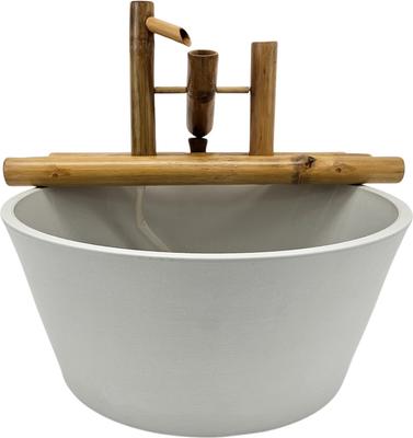 Show full view: Lifegard Quiet One 100 Pump Bamboo Rocking Fountain, Stone White Pot, 18-in base slide 2 of 6