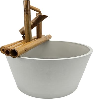 Show full view: Lifegard Quiet One 100 Pump Bamboo Rocking Fountain, Stone White Pot, 18-in base slide 3 of 6