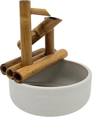 Show full view: Lifegard Quiet One 100 Pump Bamboo Rocking Fountain, Stone White Pot, 8-in base slide 2 of 5