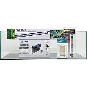 Lifegard Clear Glass Bookshelf Aquarium with HOF-4 Hang On Filter, 8-mm, 22-gal