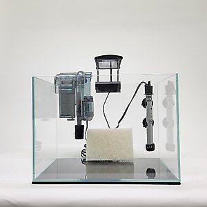 Lifegard Clear Glass Rimless Aquarium with HOF-2 Hang On Filter, 5-mm, 5-gal