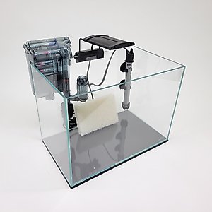 Lifegard Clear Glass Rimless Aquarium with HOF-2 Hang On Filter, 5-mm, 5-gal