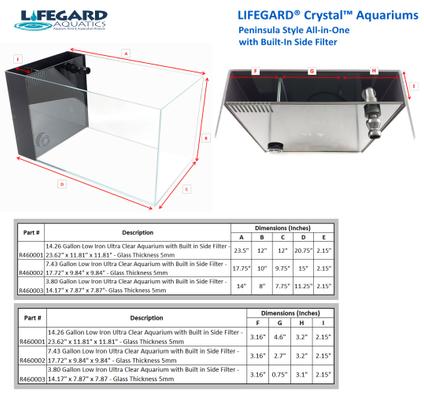 Show full view: Lifegard CRYSTAL Peninsula Beveled Edge Low Iron Aquarium with Built in Side Filter, 5-mm, 3.8-gal slide 8 of 8