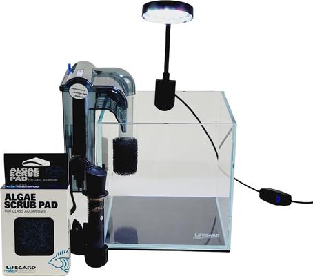 Show full view: Lifegard Nana Cube Low Iron Ultra Clear Glass Tank with HOF-1 Hang On Filter, 5-mm, 1-gal slide 4 of 9