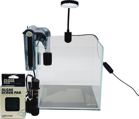 Show full view: Lifegard Nana Cube Low Iron Ultra Clear Glass Tank with HOF-1 Hang On Filter, 5-mm, 1-gal slide 7 of 9