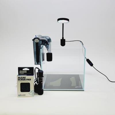 Show full view: Lifegard Nana Cube Low Iron Ultra Clear Glass Tank with HOF-1 Hang On Filter, 5-mm, 2-gal slide 5 of 9