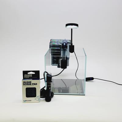 Show full view: Lifegard Nana Cube Low Iron Ultra Clear Glass Tank with HOF-1 Hang On Filter, 5-mm, 2-gal slide 6 of 9