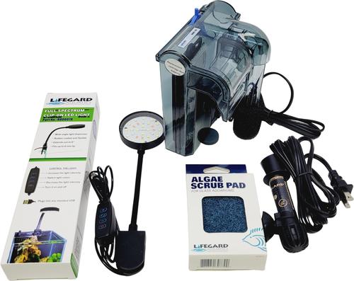 Show full view: Lifegard Nana Cube Low Iron Ultra Clear Glass Tank with HOF-1 Hang On Filter, 5-mm, 2-gal slide 7 of 9