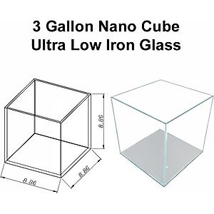 Lifegard Nano Cube Low Iron Ultra Clear Glass Tank, 5-mm, 3-gal