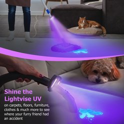 Lightvise Universal LED Clamp-On Dual UV Dog & Cat Pet Urine Stain Detector Magnetic Flashlight, Black slide 2 of 6