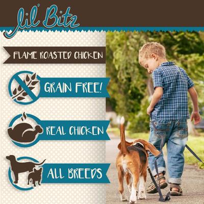 Show full view: Lil' Bitz Flame Roasted Chicken Grain-Free Training Dog Treats, 4-oz bag slide 4 of 10