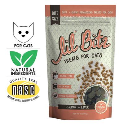 Show full view: Lil' Bitz Salmon & Liver Cat Treats, 6-oz bundle  slide 8 of 9