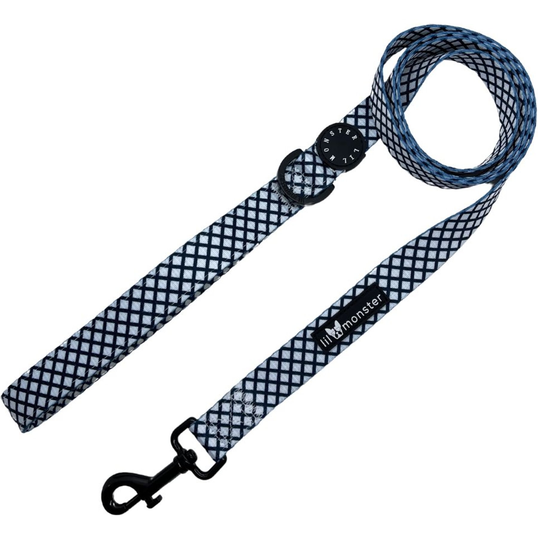 Lil Monster Pets Comfort Dog Leash, Blue Stripe Print