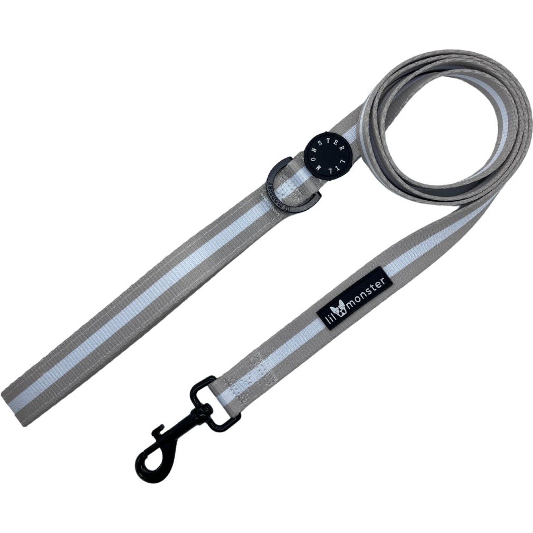 Lil Monster Pets Comfort Dog Leash, Grey Stripe