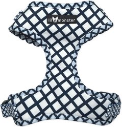 Lil Monster Pets Neoprene Adjustable Dog Harness, Blue Stripe Print, Medium