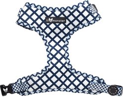 Lil Monster Pets Neoprene Adjustable Dog Harness, Blue Stripe Print, Small