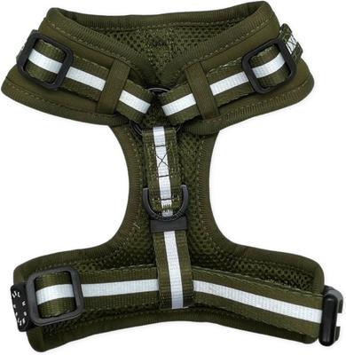 Show full view: Lil Monster Pets Neoprene Adjustable Dog Harness, Green Stripe, X-Small slide 3 of 6
