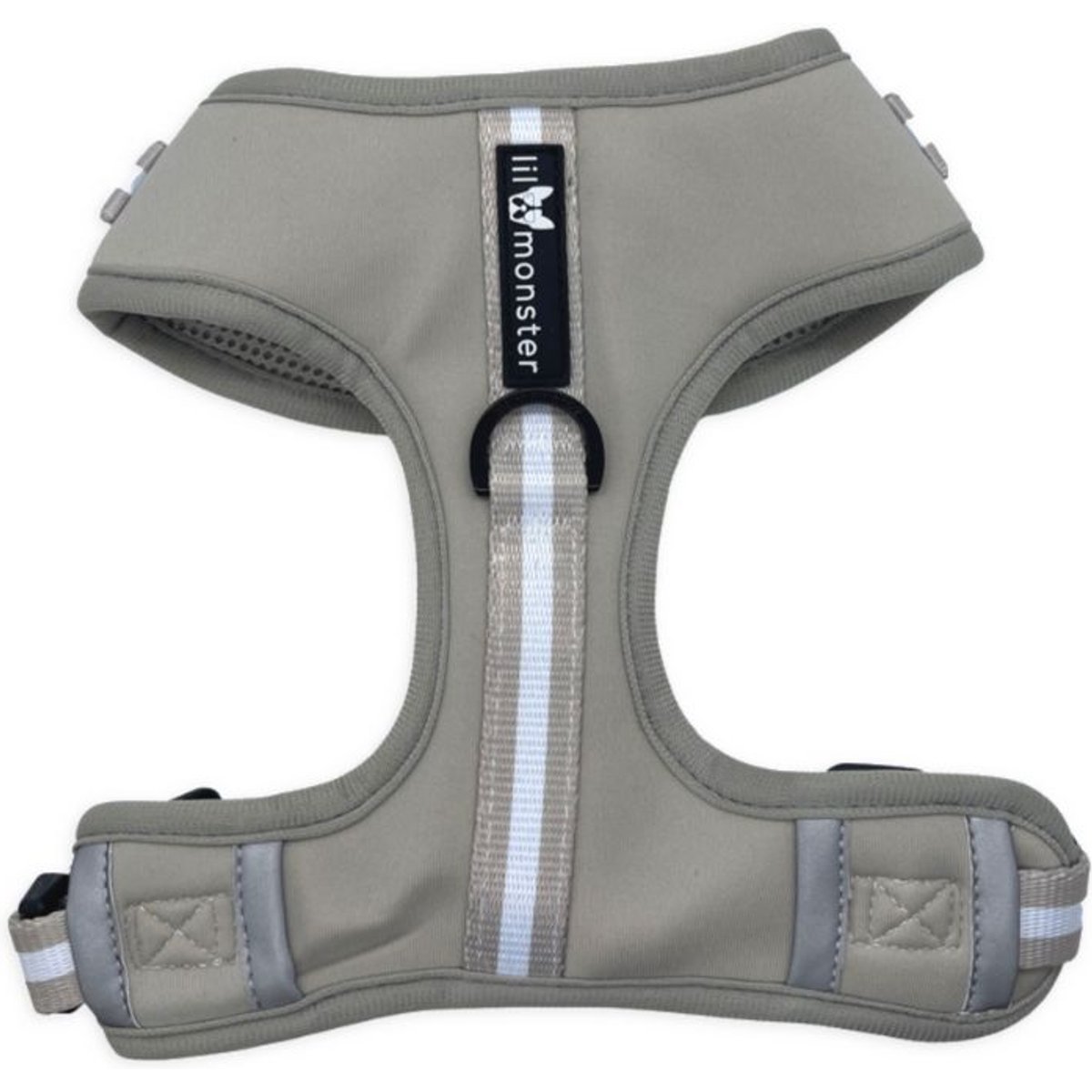 Lil Monster Pets Neoprene Adjustable Dog Harness, Grey Stripe, X-Large
