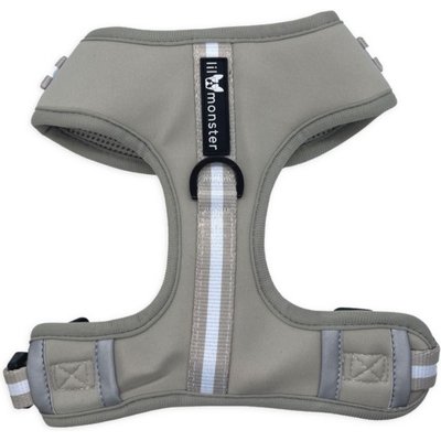 Lil Monster Pets Lil Monster Pets Neoprene Adjustable Dog Harness, Grey Stripe, X-Large