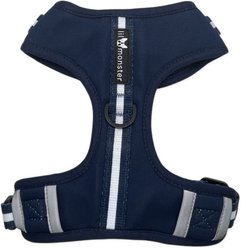 Lil Monster Pets Neoprene Adjustable Dog Harness, Navy Stripe, Small