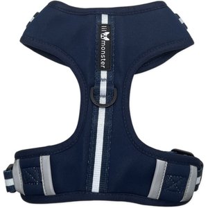 Lil Monster Pets Neoprene Adjustable Dog Harness, Navy Stripe, X-Large