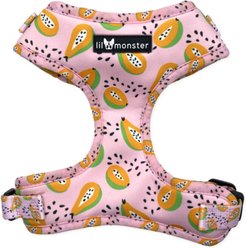 Lil Monster Pets Neoprene Adjustable Dog Harness, Pink Pupaya, Large