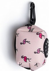 Lil Monster Pets Neoprene Dog Poop Bag Holder, Flamingo