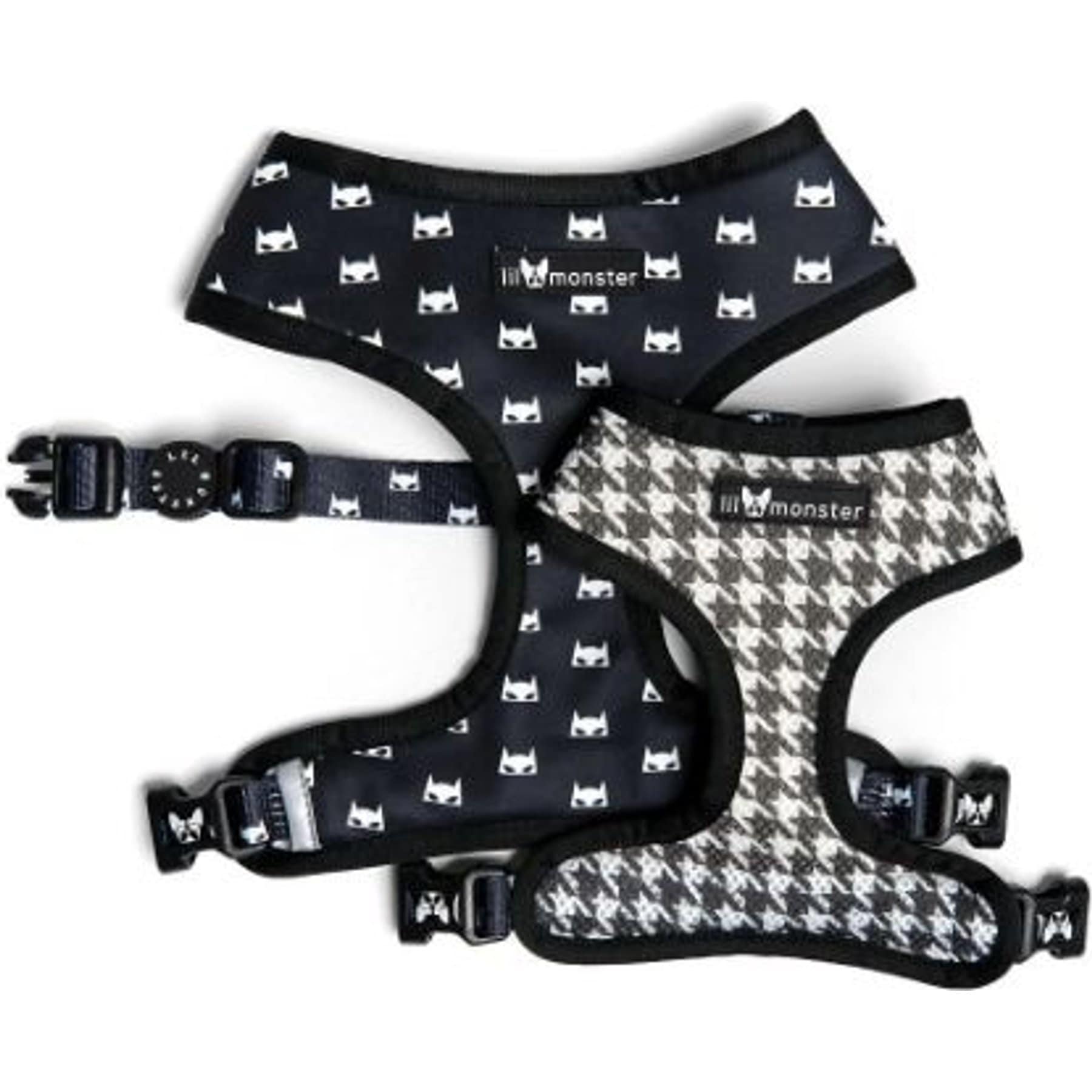 Lil Monster Pets Neoprene Reversible Dog Harness, Batman, Medium