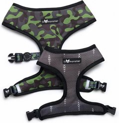 Lil Monster Pets Neoprene Reversible Dog Harness, Camo, Large