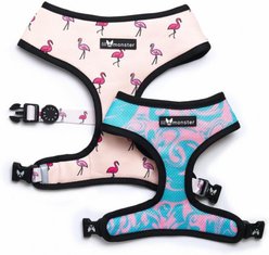 Lil Monster Pets Neoprene Reversible Dog Harness, Flamingo, X-Small
