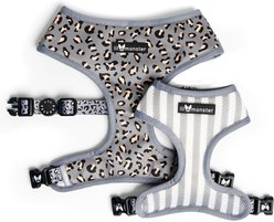 Lil Monster Pets Neoprene Reversible Dog Harness, Gray Leopard, X-Small