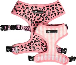 Lil Monster Pets Neoprene Reversible Dog Harness, Pink Leopard, X-Small