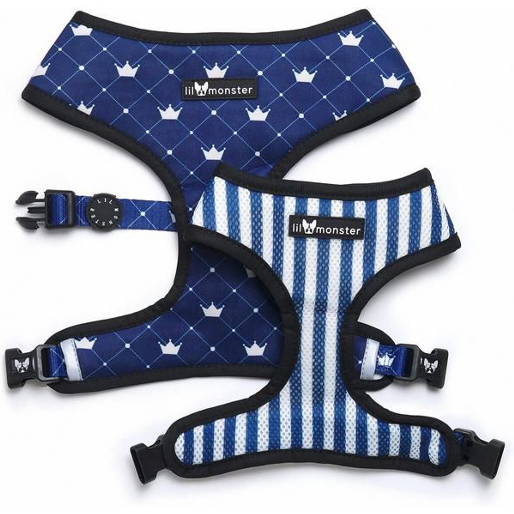 Lil Monster Pets Neoprene Reversible Dog Harness, Regal, Large