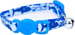 Li'l Pals Adjustable Breakaway Kitten Collar, Blue Shark