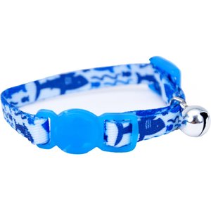 Li'l Pals Adjustable Breakaway Kitten Collar, Blue Shark