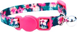 Li'l Pals Adjustable Breakaway Kitten Collar, Hunter Tropical Floral