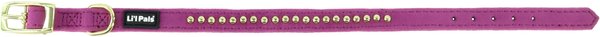 Show full view: Li'l Pals B'Dazzled Velvet Nylon Standard Dog Collar, Orchid, Petite Small: 8 to 10-in neck, 3/8-in wide slide 5 of 7