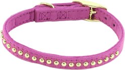Li'l Pals B'Dazzled Velvet Nylon Standard Dog Collar, Orchid, Petite X-Small: 6 to 8-in neck, 3/8-in wide