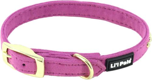 Show full view: Li'l Pals B'Dazzled Velvet Nylon Standard Dog Collar, Orchid, Petite X-Small: 6 to 8-in neck, 3/8-in wide slide 3 of 8