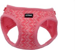 Li'l Pals Canvas Step In Back Clip Dog Harness, Pink Tribal Chevron, 10 to 12-in chest