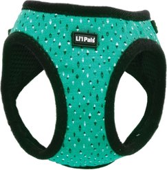 Li'l Pals Canvas Step In Back Clip Dog Harness, Teal & Grey Diamonds, 10 to 12-in chest