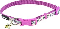 Li'l Pals Charming Ribbon Overlay Nylon Standard Dog Collar, Li'l Bumble Bees, Petite X-Small: 6 to 8-in neck, 3/8-in wide
